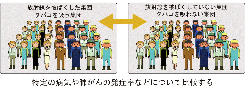 画像：特定の病気や肺がんの発症率などの比較