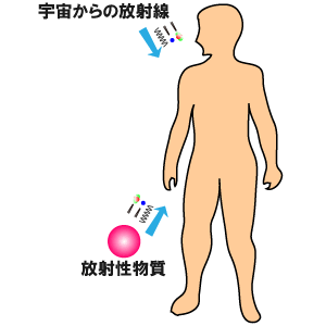 画像：外部被ばくのイメージ